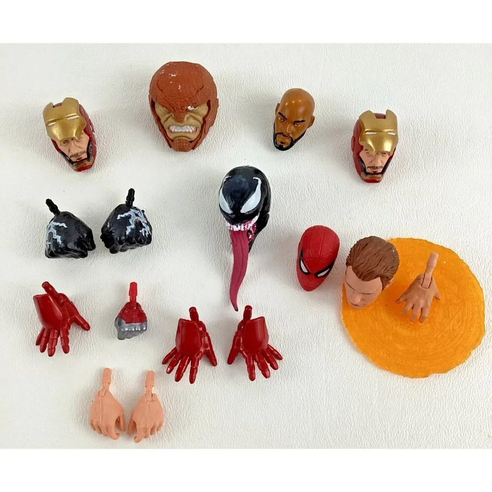 Marvel Legends Heads Hands Venom Iron Man Action Figure Parts Spider-Man Lot